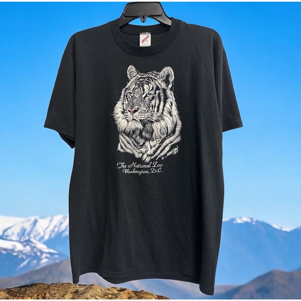 Vtg Jamieson 1987 The National Zoo Washington DC Tiger Graphic T-Shirt Men’s XL
